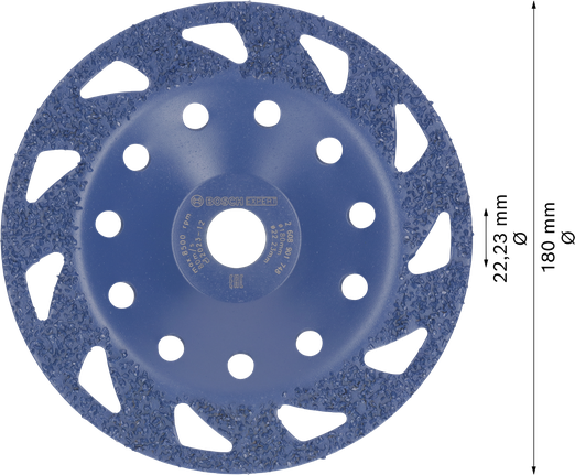 Cabeçote de retificação de carboneto multimaterial Bosch EXPERT, plano, 180 mm.
